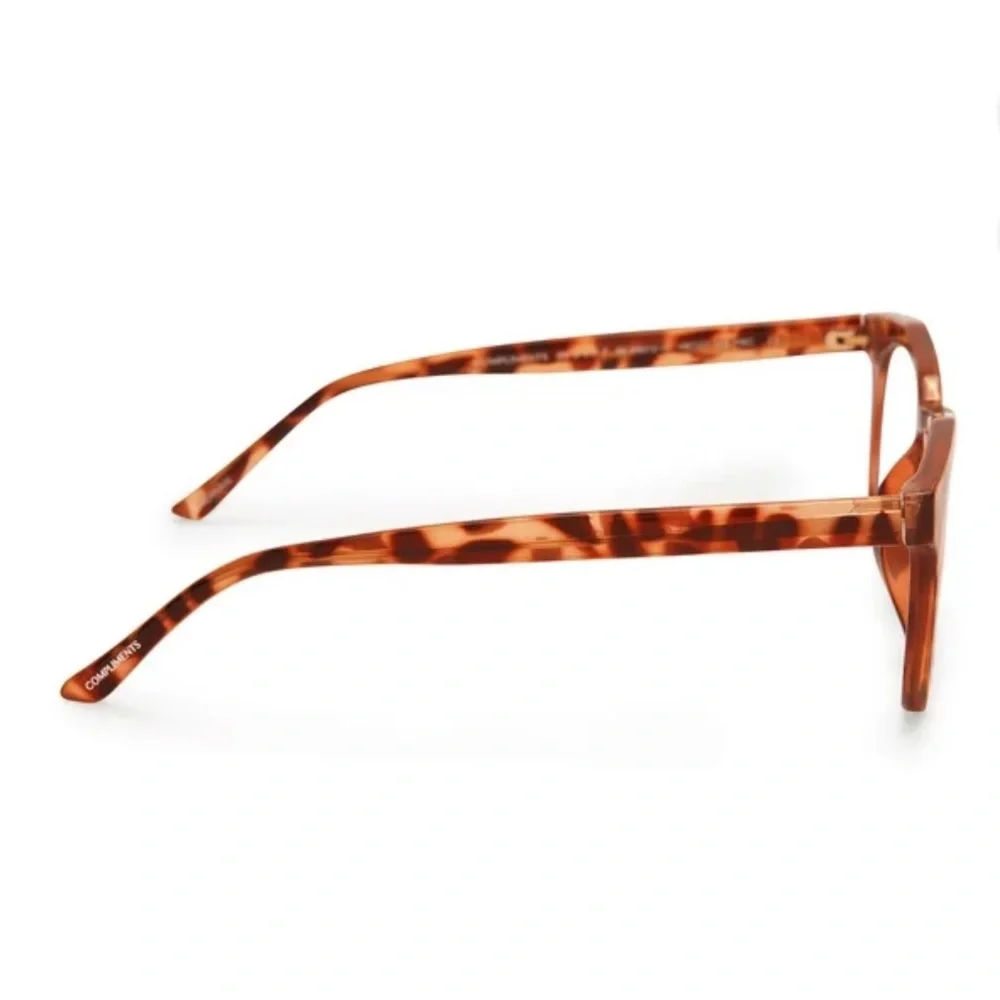 COMPLIMENTS BY DIFF COOPER BLUE LIGHT AMBER TORTOISE FRAME GLASSES **NIB**